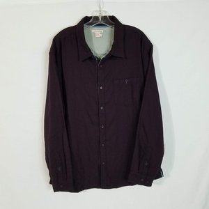 Carbon 2 Cobalt Purple Thick Cotton Button Front‎ Flannel Style Shirt Mens XL